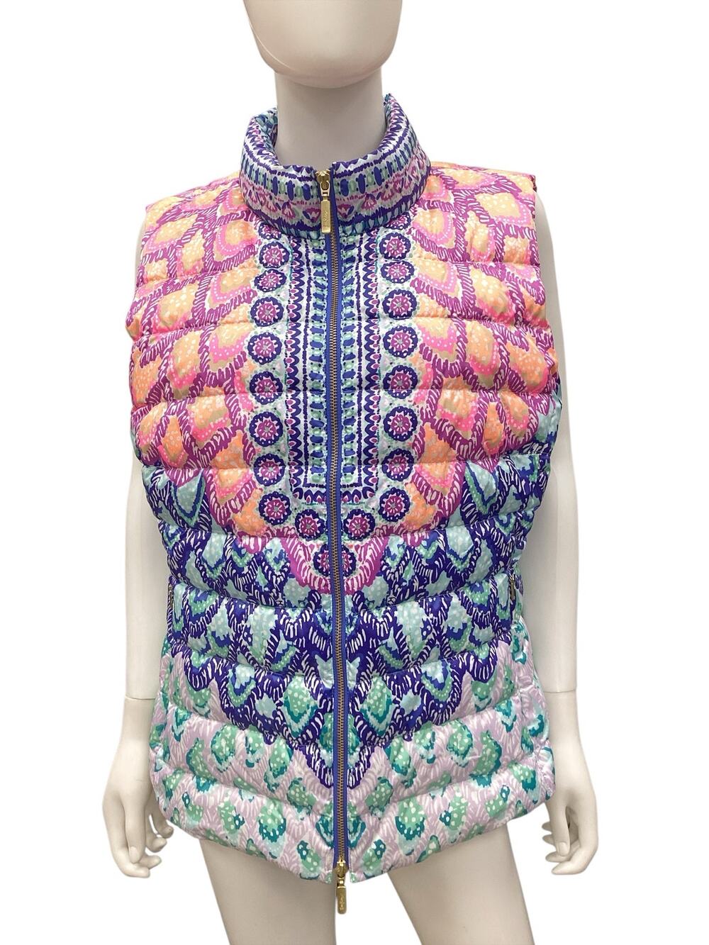 NWT Lilly Pulitzer Vest Women’s Size XL Down Filling Zipper Multicolor